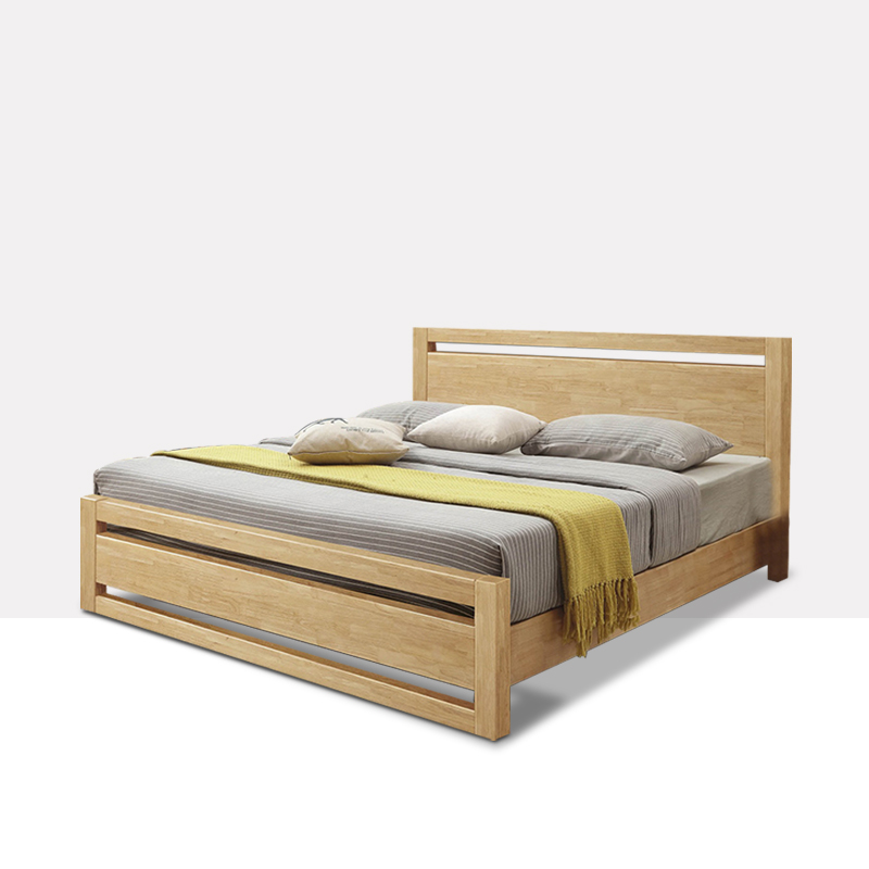 現代簡約雙人床實木床 花好月圓 w02#-180